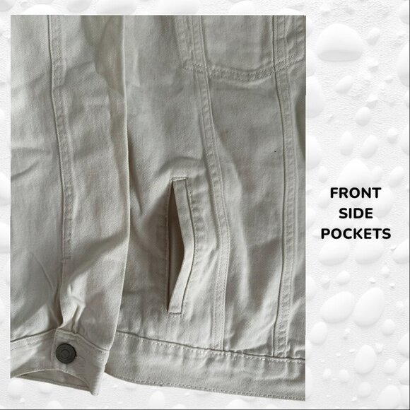 Off White Denim Jacket Boyfriend Fit M - NWT - Picture 4 of 9